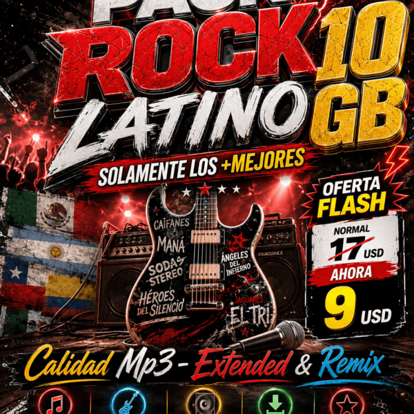 PACK ROCK LATINO +10 GB 2026 – LOS MEJORES CLÁSICOS Y NUEVOS ÉXITOS